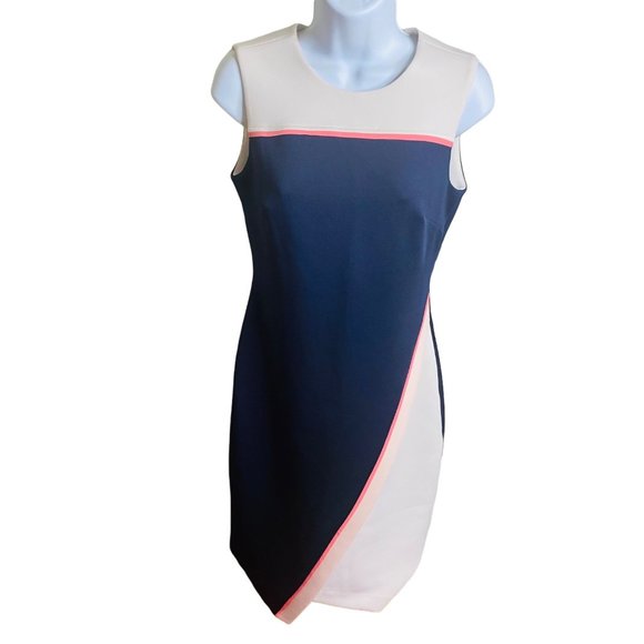 Tommy Hilfiger | Dresses | Tommy Hilfiger Blue Coral And Cream Zip Back  Dress Size 2 | Poshmark